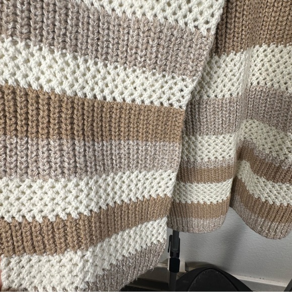 99 Jane Street Women’s Striped Brown and Cream Sweater Size 2X - Picture 2 of 7